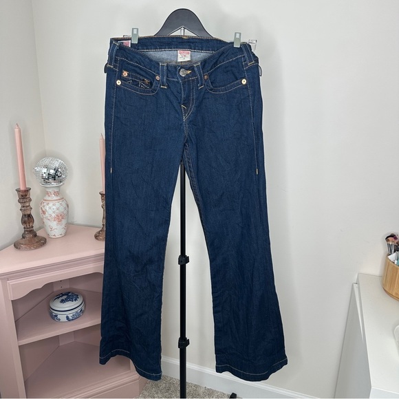 True Religion Denim - True Religion Claire Flare Boot Cut Blue Denim Low Rise Jeans Women's Size 29